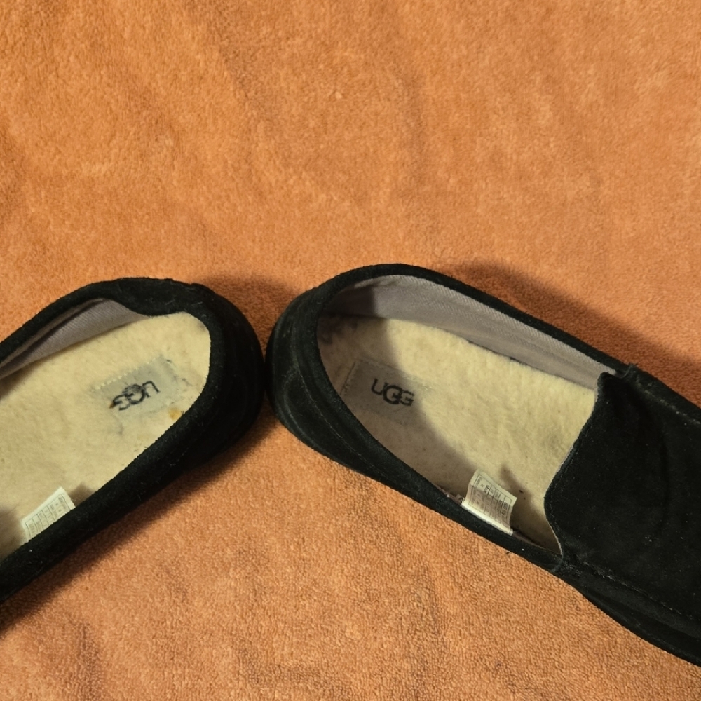 UGG Black Suede Slippers Size 12